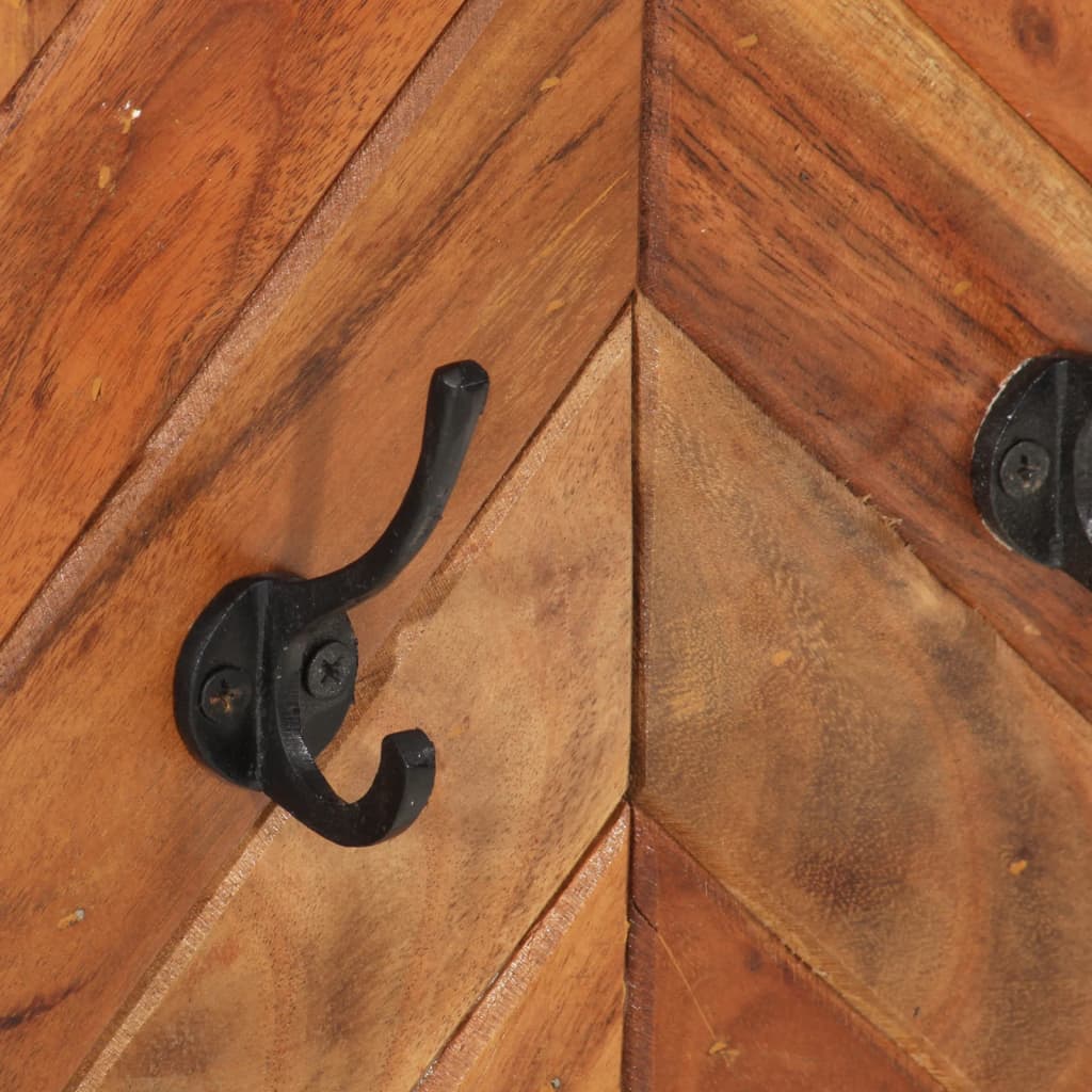 vidaXL Wall Coat Rack 90x1x35 cm Solid Wood Acacia and Iron 4