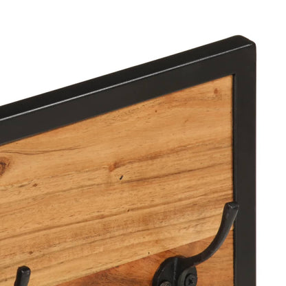 vidaXL Wall Coat Rack 90x1x35 cm Solid Wood Acacia and Iron 5