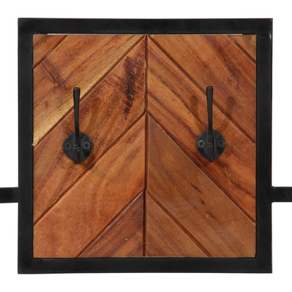 vidaXL Wall Coat Rack 90x1x35 cm Solid Wood Acacia and Iron 6