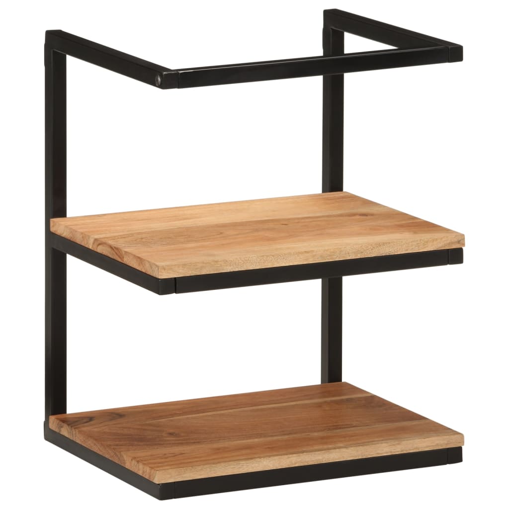 vidaXL Wall Shelf 40x30x50 cm Solid Wood Acacia and Iron 1