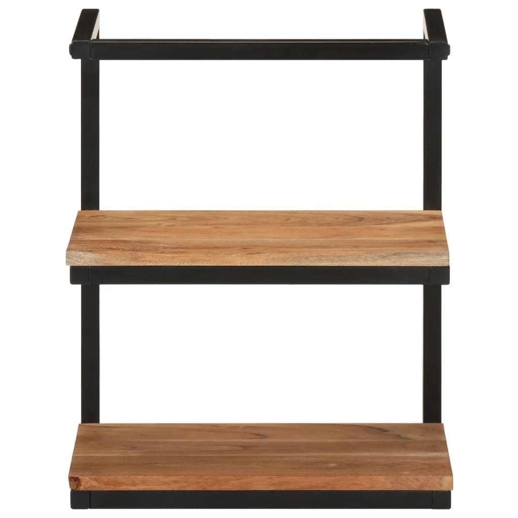 vidaXL Wall Shelf 40x30x50 cm Solid Wood Acacia and Iron 2