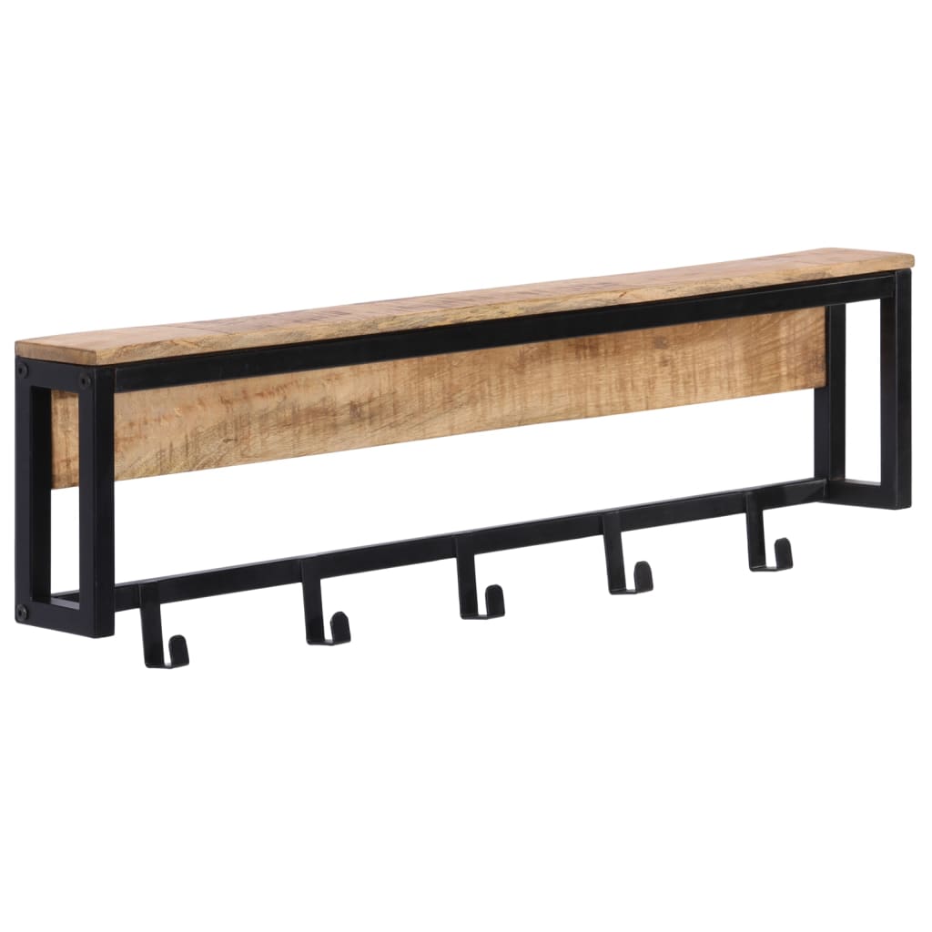 vidaXL Coat Rack 87x10x27 cm Solid Rough Wood Mango 1