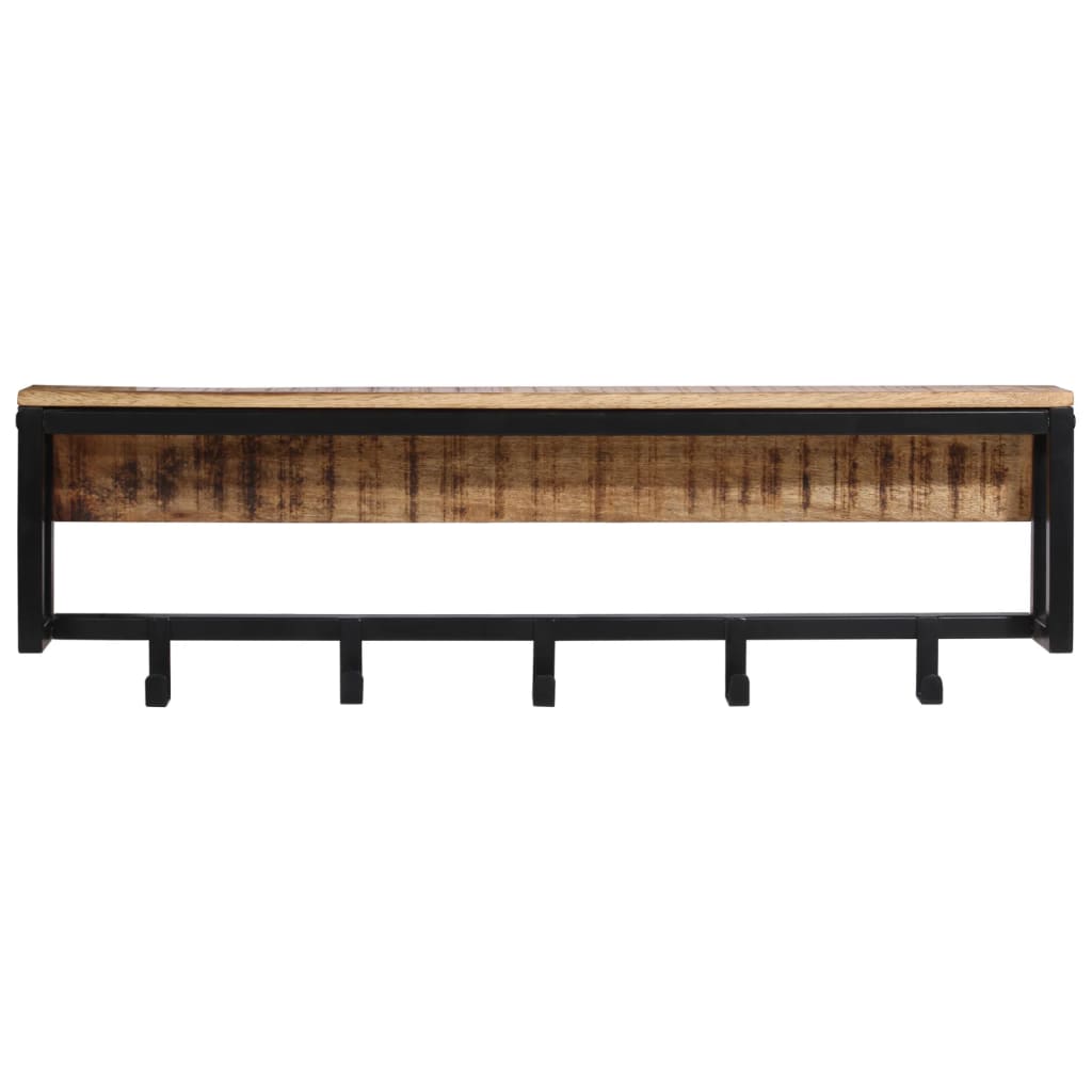 vidaXL Coat Rack 87x10x27 cm Solid Rough Wood Mango 2
