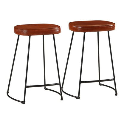Bar Stools 2 pcs Dark Leather Brown 41 cm 62 cm 29 cm