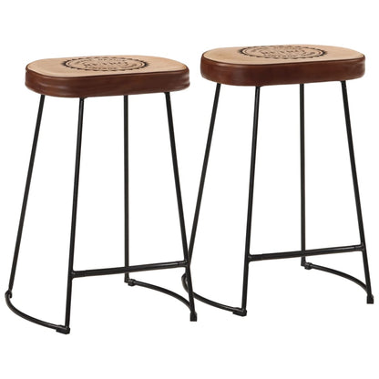 vidaXL Bar Stools 2 pcs Dark Brown 41x29x62 cm 1