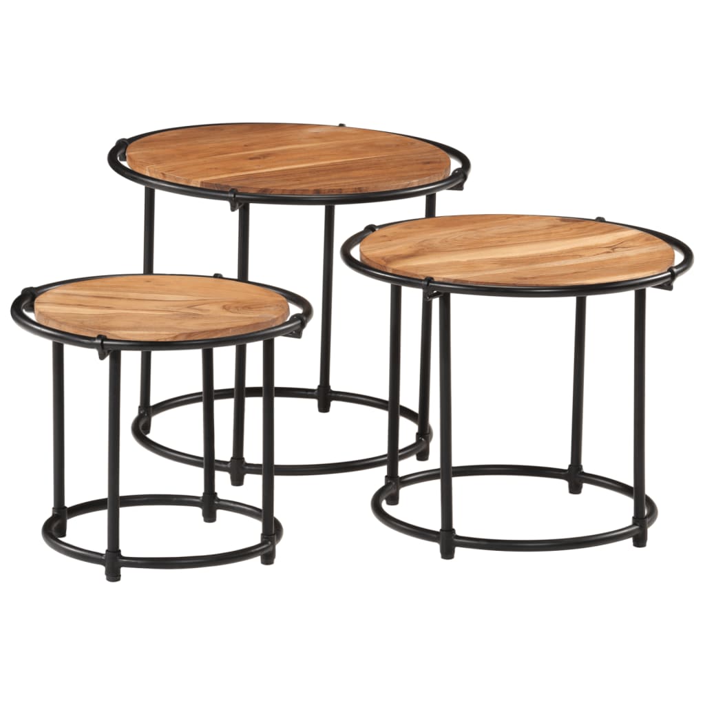 vidaXL Nesting Tables 3 pcs Solid Wood Acacia 1