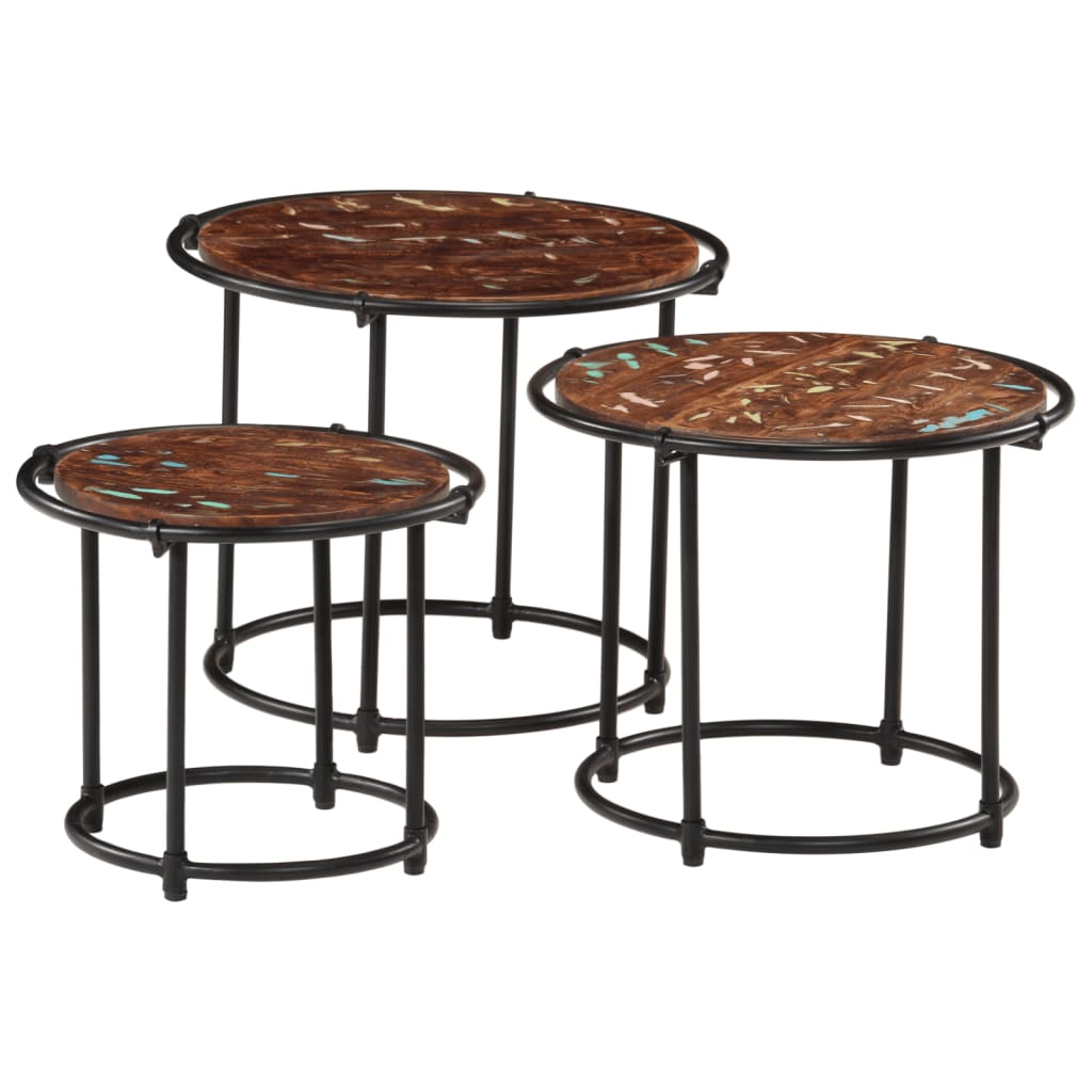 vidaXL Nesting Tables 3 pcs Solid Wood Reclaimed 1