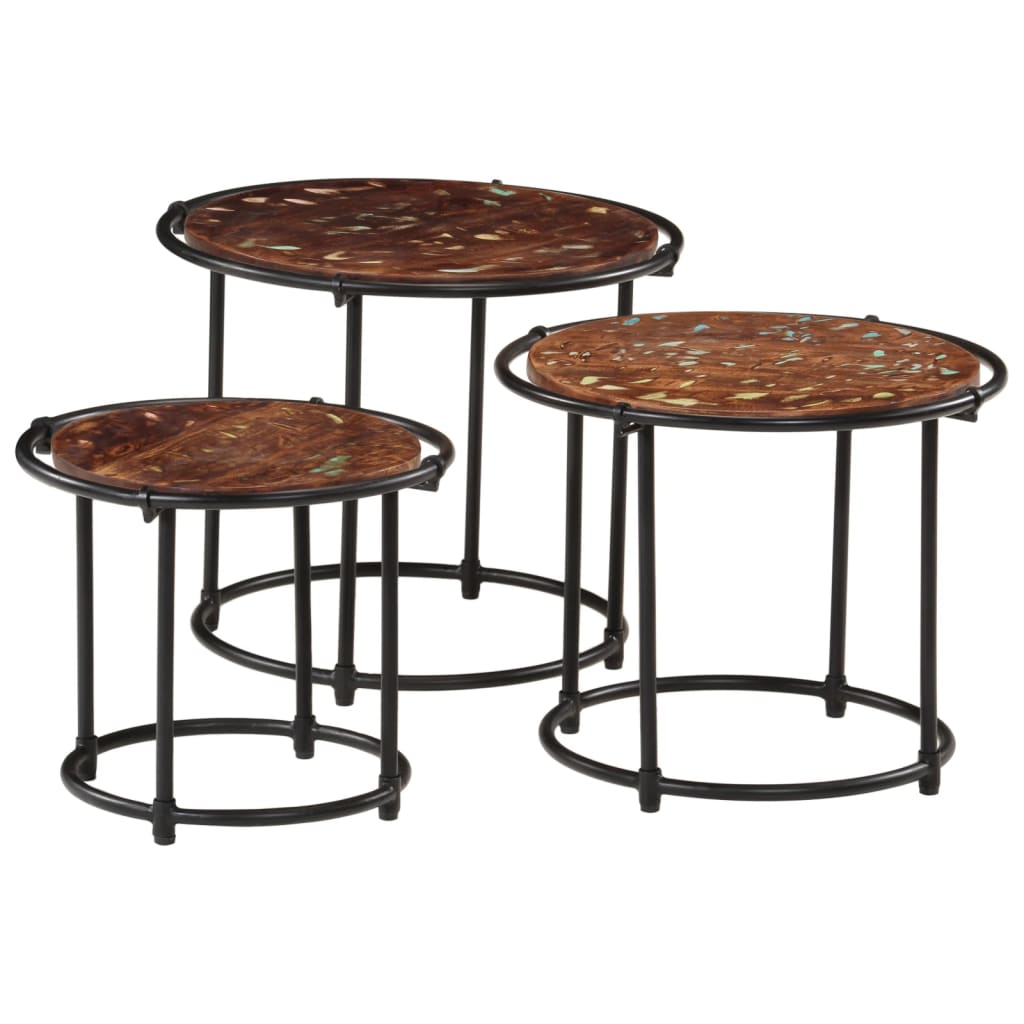 vidaXL Nesting Tables 3 pcs Solid Wood Reclaimed 2