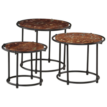 vidaXL Nesting Tables 3 pcs Solid Wood Reclaimed 2