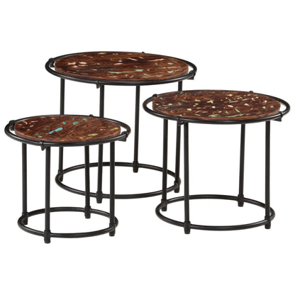 vidaXL Nesting Tables 3 pcs Solid Wood Reclaimed 3