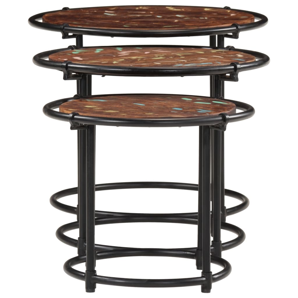 vidaXL Nesting Tables 3 pcs Solid Wood Reclaimed 5
