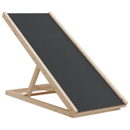 vidaXL Dog Ramp Grey 100x40 cm Solid Wood Fir 2