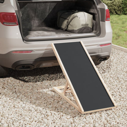 vidaXL Dog Ramp Grey 100x40 cm Solid Wood Fir 3