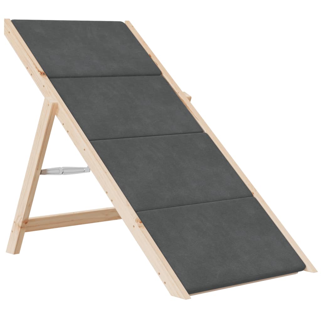 vidaXL Dog Stair Grey 105x47 cm Solid Wood Fir 4