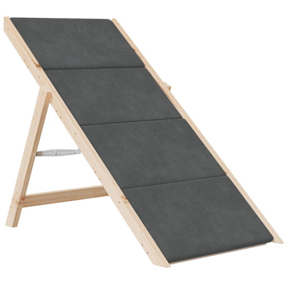 vidaXL Dog Stair Grey 105x47 cm Solid Wood Fir 4