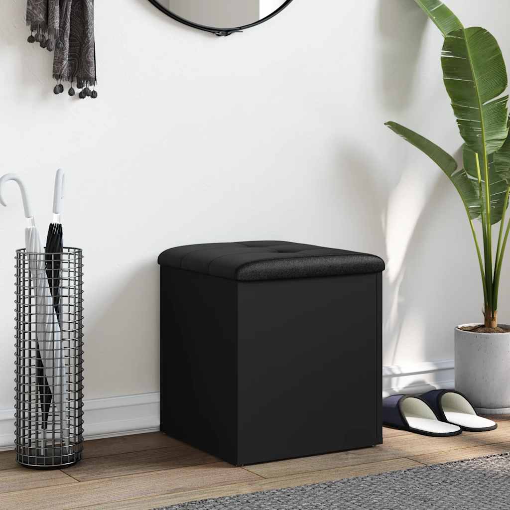 Storage Bench Engineered Wood Black 42 cm