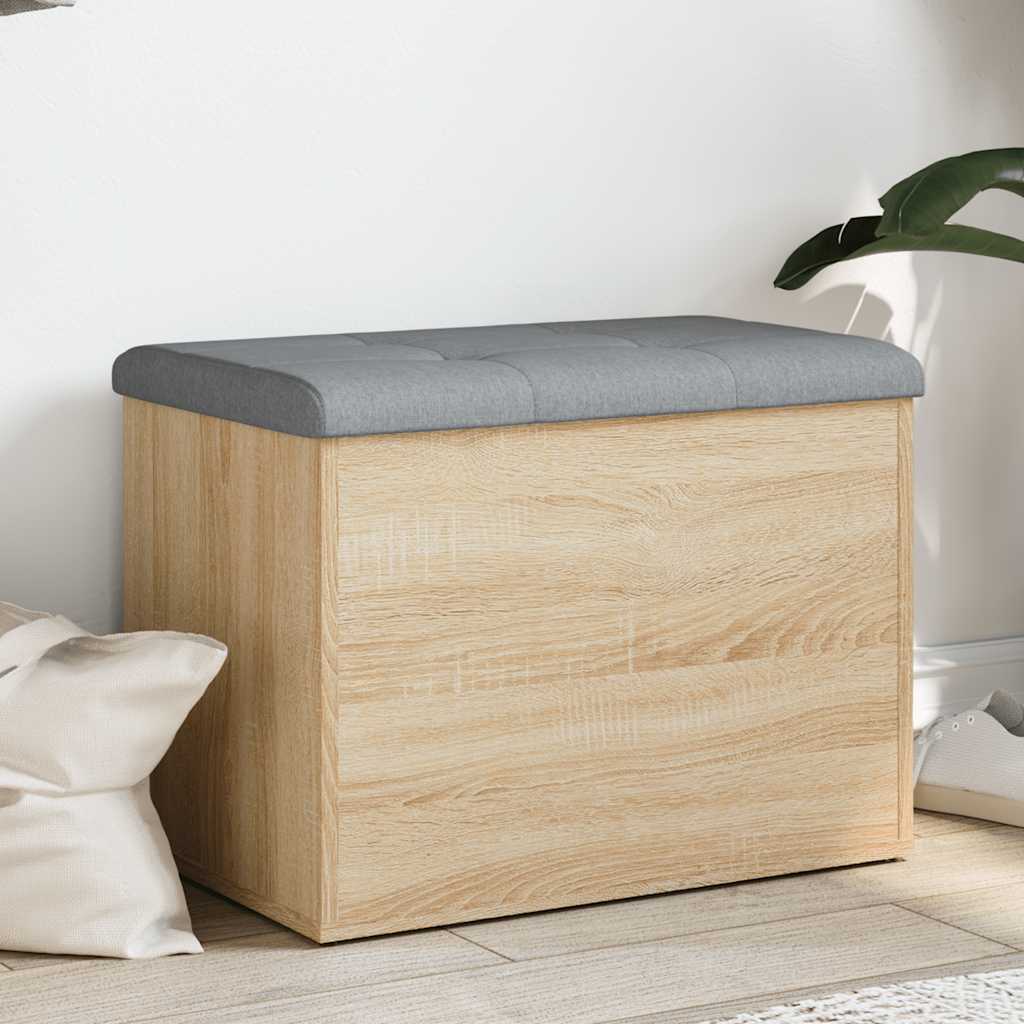 vidaXL Storage Bench Sonoma Oak 62x42x45 cm Engineered Wood 1