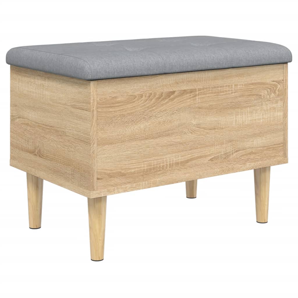 vidaXL Storage Bench Sonoma Oak 62x42x46 cm Engineered Wood 2