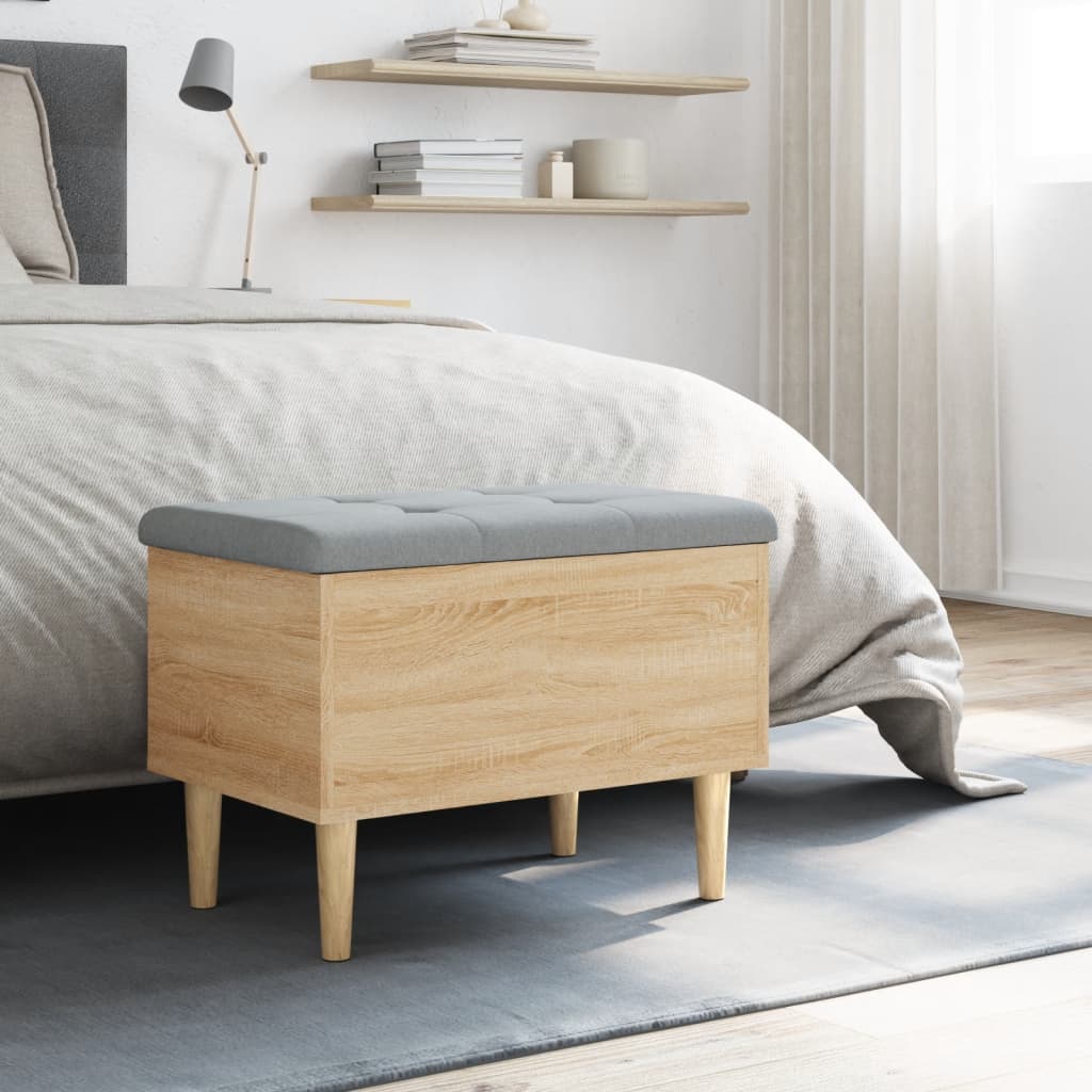 vidaXL Storage Bench Sonoma Oak 62x42x46 cm Engineered Wood 3