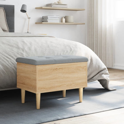 vidaXL Storage Bench Sonoma Oak 62x42x46 cm Engineered Wood 3