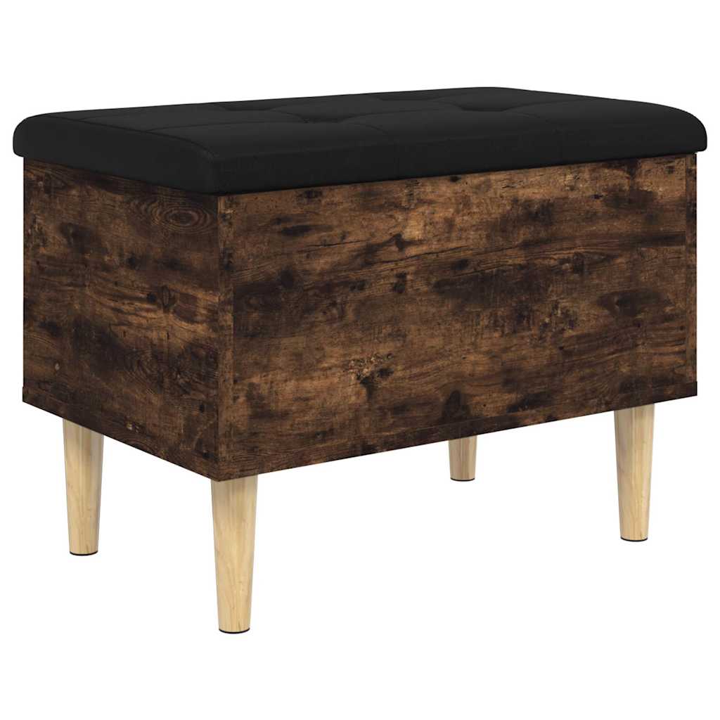 vidaXL Storage Bench Smoked Oak 62x42x46 cm Engineered Wood 2