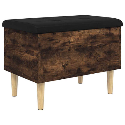 vidaXL Storage Bench Smoked Oak 62x42x46 cm Engineered Wood 2