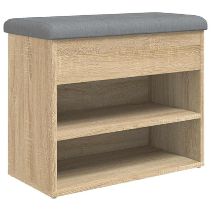 vidaXL Shoe Bench Sonoma Oak 62x32x50 cm Engineered Wood 2