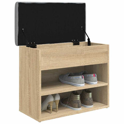 vidaXL Shoe Bench Sonoma Oak 62x32x50 cm Engineered Wood 4