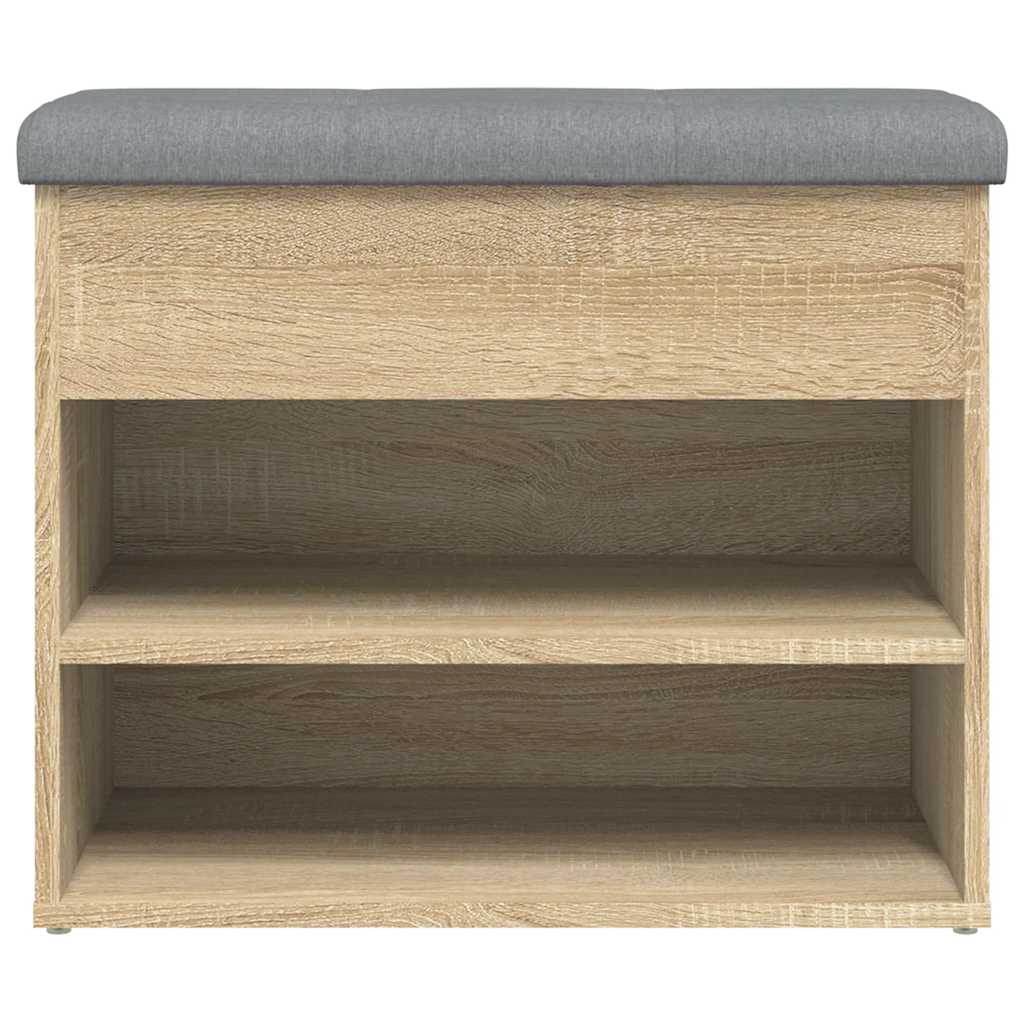 vidaXL Shoe Bench Sonoma Oak 62x32x50 cm Engineered Wood 5