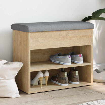 vidaXL Shoe Bench Sonoma Oak 62x32x50 cm Engineered Wood 1