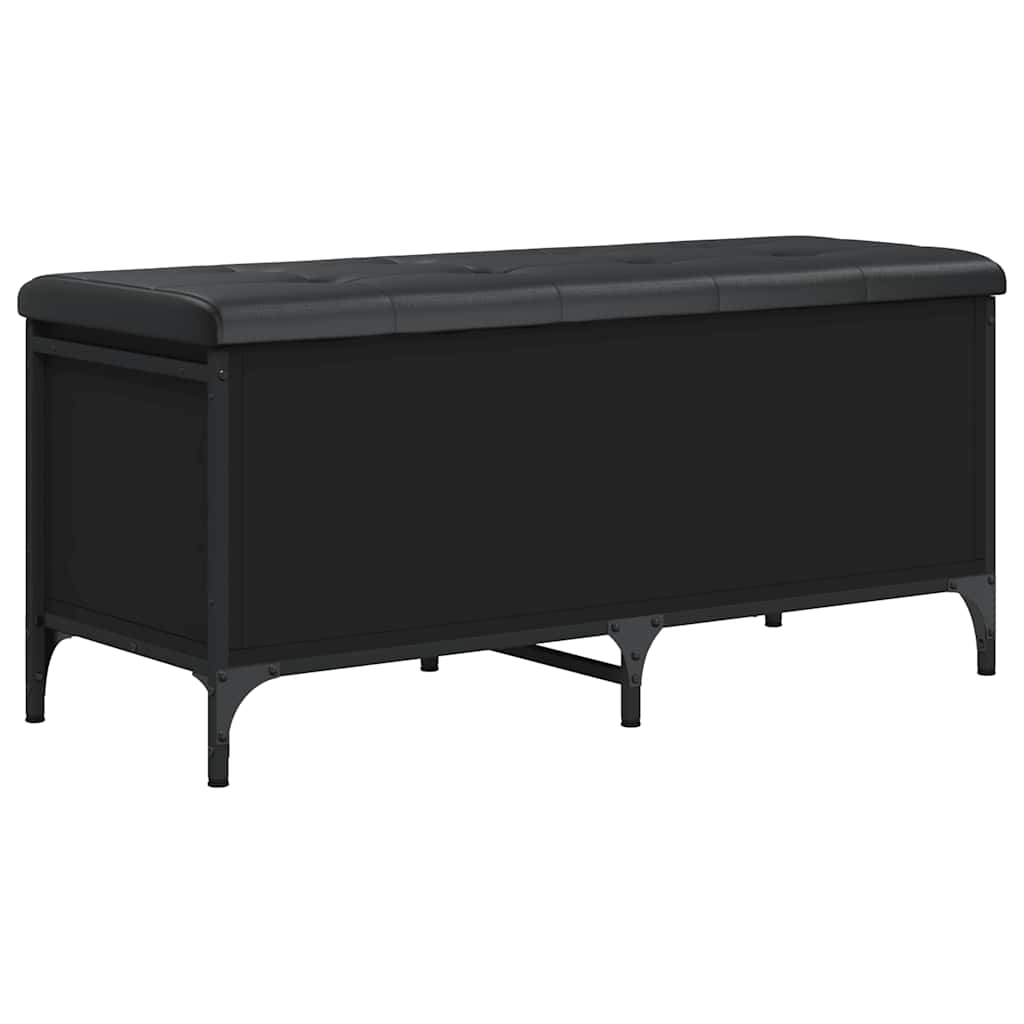 Storage Bench Engineered Wood Black