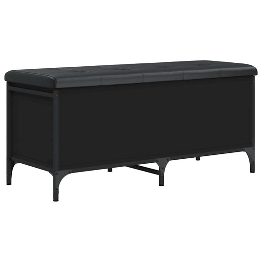 Storage Bench Engineered Wood Black