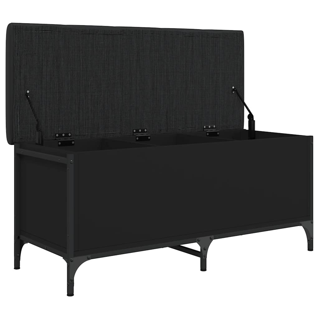 Storage Bench Engineered Wood Black