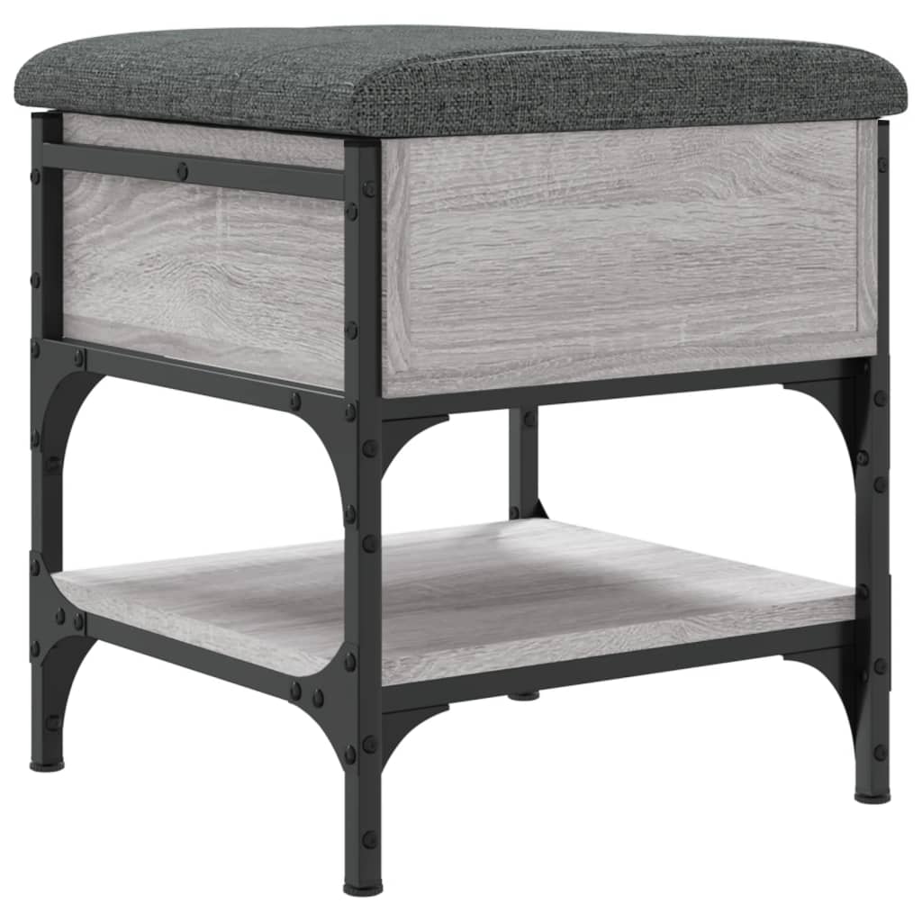 vidaXL Shoe Bench Grey Sonoma 42x42x45 cm Engineered Wood 2