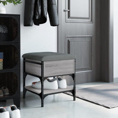 vidaXL Shoe Bench Grey Sonoma 42x42x45 cm Engineered Wood 3