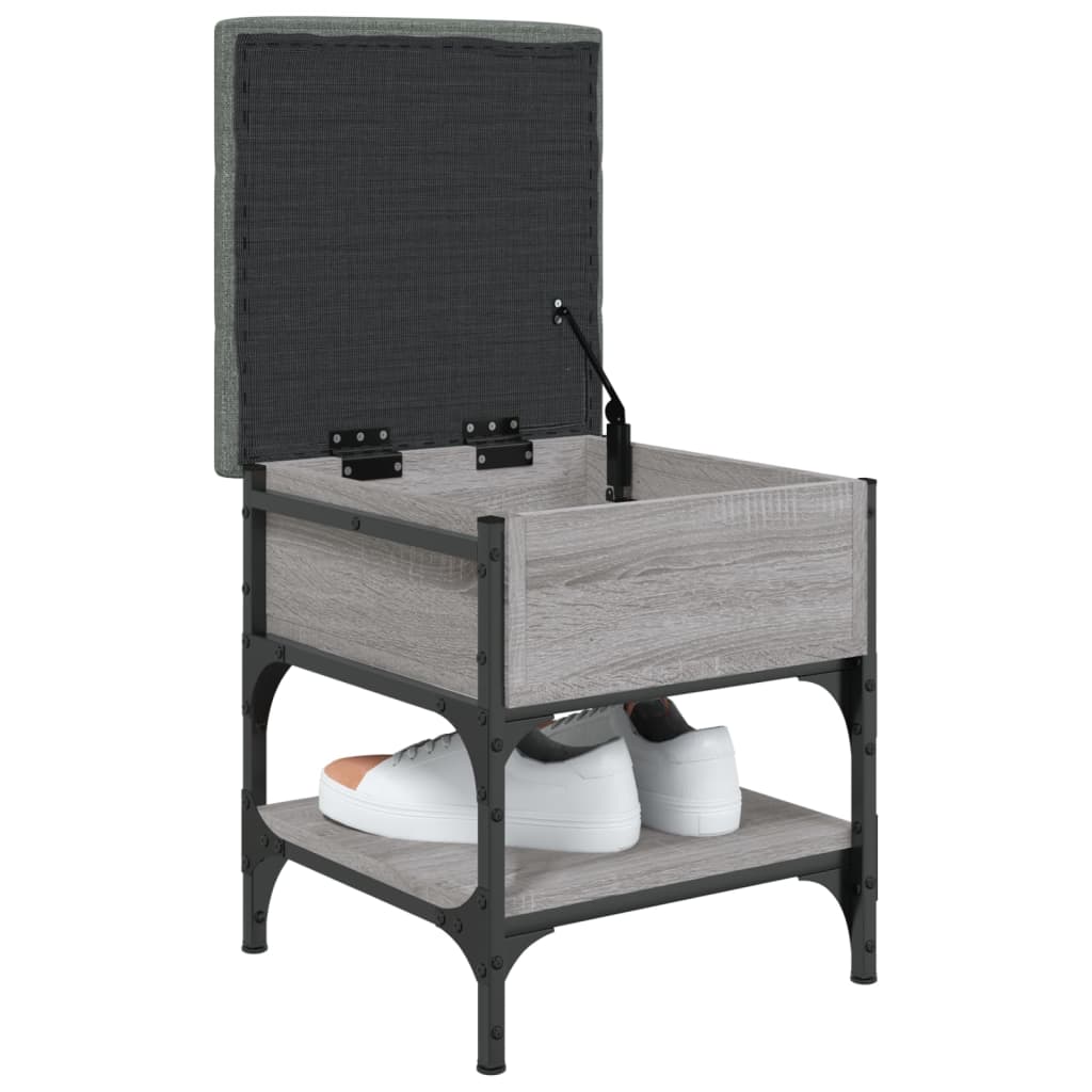 vidaXL Shoe Bench Grey Sonoma 42x42x45 cm Engineered Wood 4
