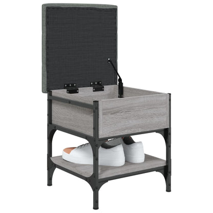vidaXL Shoe Bench Grey Sonoma 42x42x45 cm Engineered Wood 4