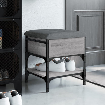 vidaXL Shoe Bench Grey Sonoma 42x42x45 cm Engineered Wood 1