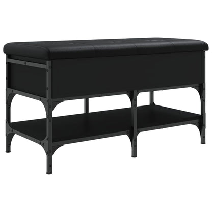 vidaXL Shoe Bench Black 82x42x45 cm Engineered Wood 2