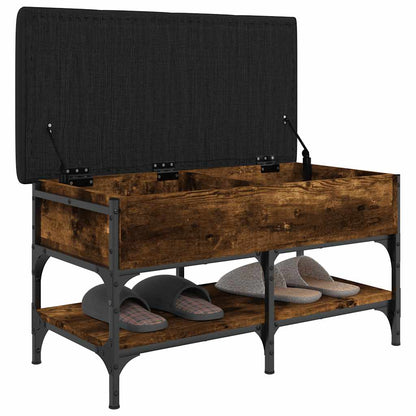 vidaXL Shoe Bench Smoked Oak 82x42x45 cm Engineered Wood 4