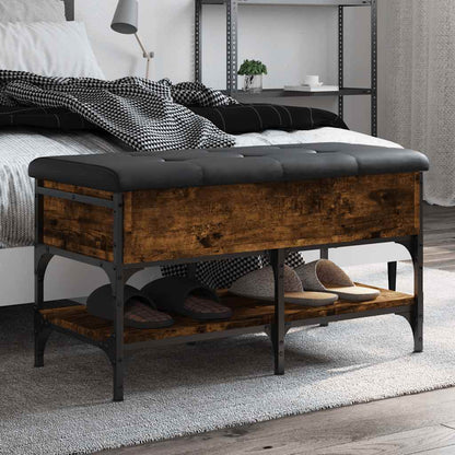 vidaXL Shoe Bench Smoked Oak 82x42x45 cm Engineered Wood 1
