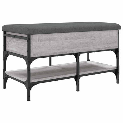 vidaXL Shoe Bench Grey Sonoma 82x42x45 cm Engineered Wood 2