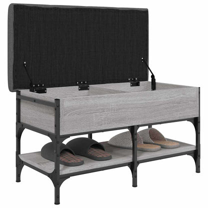 vidaXL Shoe Bench Grey Sonoma 82x42x45 cm Engineered Wood 4