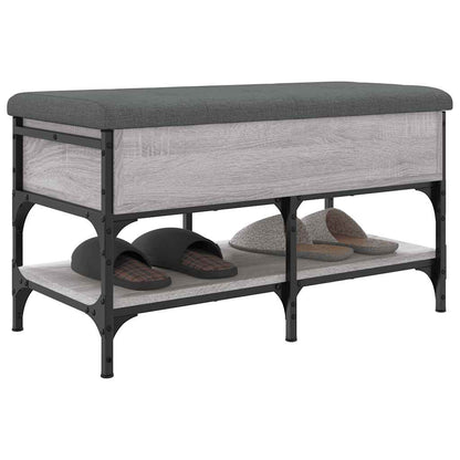 vidaXL Shoe Bench Grey Sonoma 82x42x45 cm Engineered Wood 5