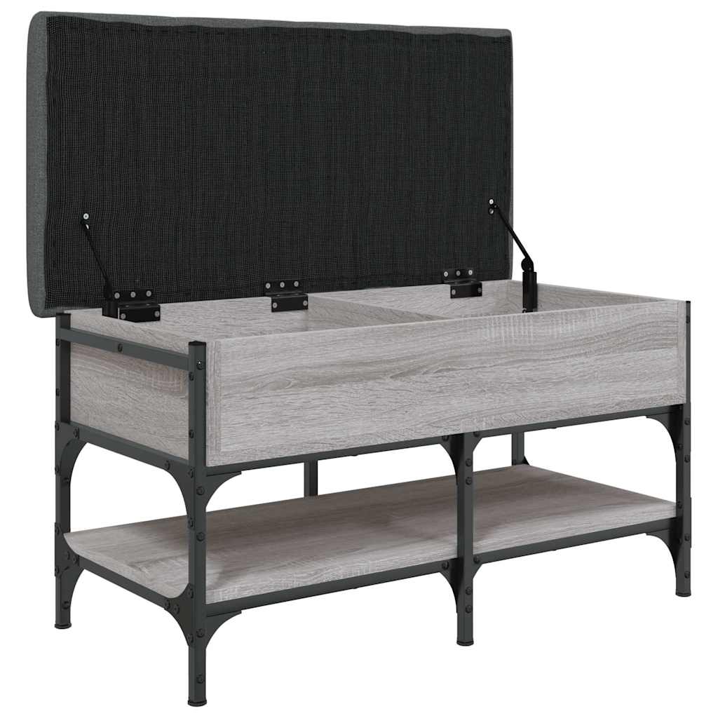 vidaXL Shoe Bench Grey Sonoma 82x42x45 cm Engineered Wood 6