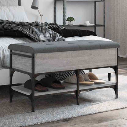 vidaXL Shoe Bench Grey Sonoma 82x42x45 cm Engineered Wood 1