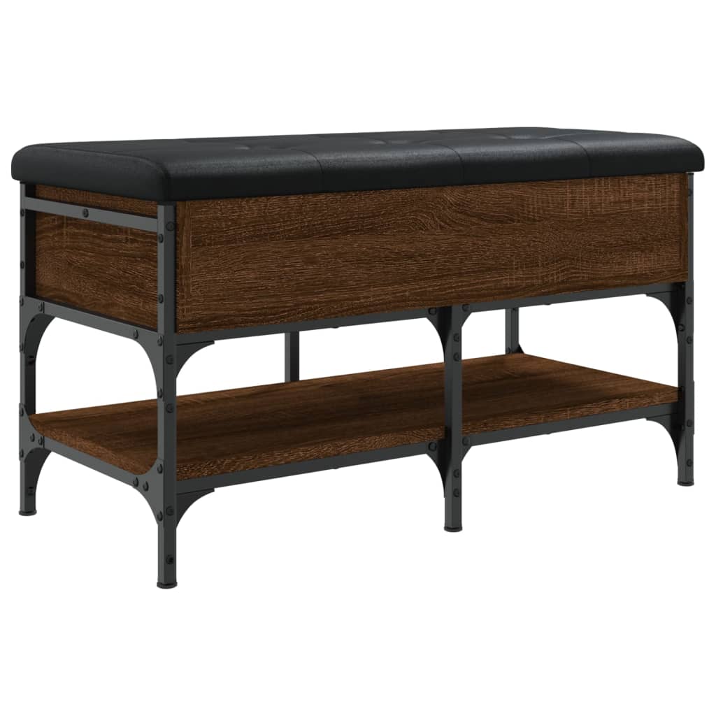 vidaXL Shoe Bench Brown Oak 82x42x45 cm Engineered Wood 2