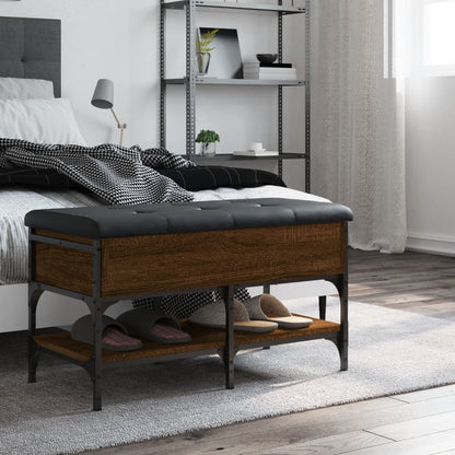 vidaXL Shoe Bench Brown Oak 82x42x45 cm Engineered Wood 3
