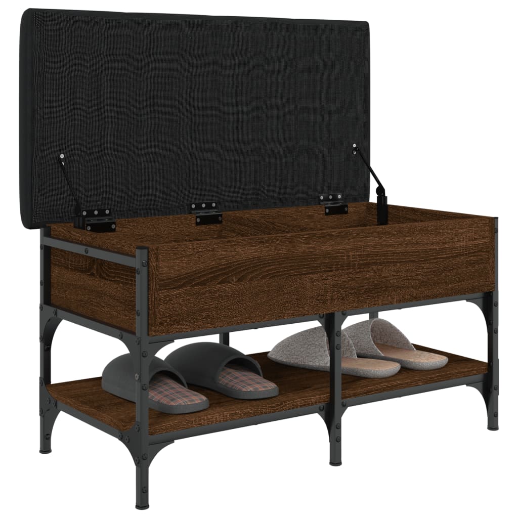 vidaXL Shoe Bench Brown Oak 82x42x45 cm Engineered Wood 4