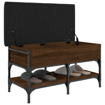 vidaXL Shoe Bench Brown Oak 82x42x45 cm Engineered Wood 4